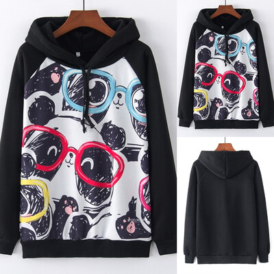 

Starmoon Woman Fashion Casual Loose O-Neck Printed Short Sweatshirt