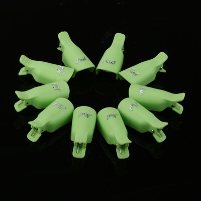

Toponeto 10PC Plastic Nail Art Soak Off Cap Clip UV Gel Polish Remover Wrap Tool OR