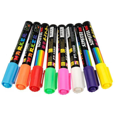 

7x Fine Bullet Tip Liquid Chalk Markers Blackboard Window Marker Pens