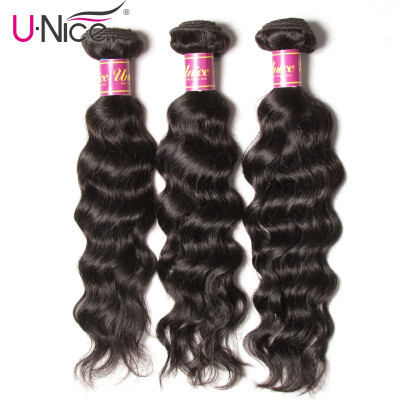 

UNice 8A Malaysian Virgin Human Hair Extensions Natural Wave 3 Bundles