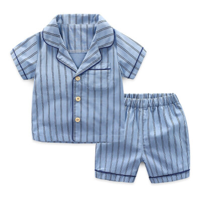 

Summer Boys Stripe Pyjamas Kids Toddler Baby Children Pjs Sleepwear Nightwear Outfits Tops Shorts