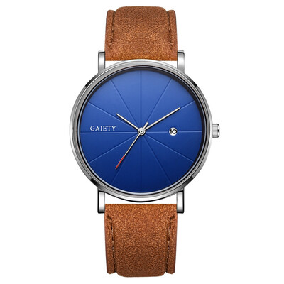 

〖Follure〗Fashion Simple Simple Casual Calendar Business Leather With Strap Mens Watch