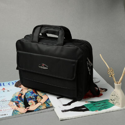 

New Oxford Laptop Bag Unisex Waterproof Dual Zippers Velcro Pocket Grab Handle Business Shoulder Bag Black1Black2