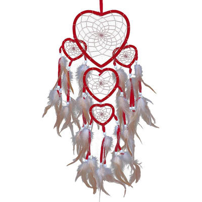 

Love Heart Feather Dream Catcher Wind Chimes Wall Hanging Decor Ornaments