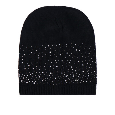 

Tailored Adult Women Keep Warm Winter Diamond Fur Knitted Wool Beanie Hemming Hat Cap
