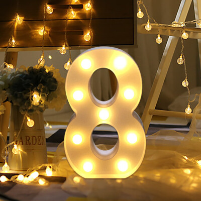 

Gobestart Alphabet LED Digital Lights Light Up White Plastic Digital Standing Hanging A