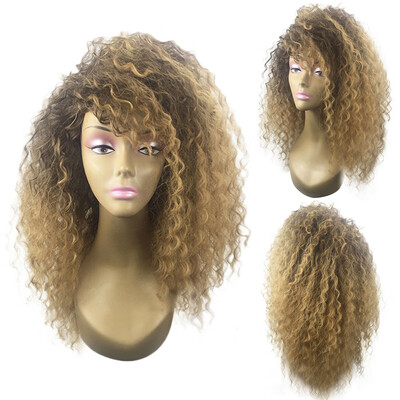 

〖Follure〗Blonde Kinky Curly Wig Afro American Wigs Soft Synthetic Wig for Fashion Women