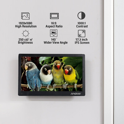

Andoer 173 Inch Digital Photo Picture Frame FHD 19201080 IPS Screen Support CalendarClockMP3Photos1080P Video Player with 75