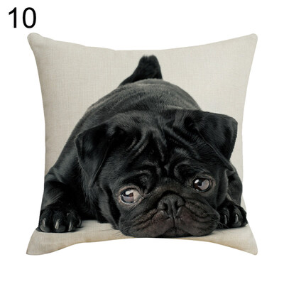 

Cute Dog Linen Throw Pillow Case Cushion Cover Sofa Bed Car Cafe Office Decor