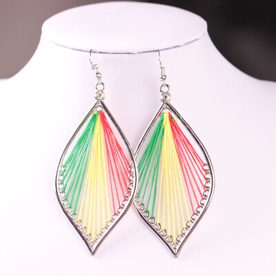 

guangxichuangshengxinfu rop Earrings Big Leaf Dangle Earrings Women Jewelry