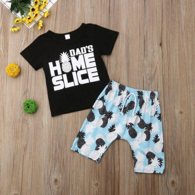 

Newborn Infant Baby Boys Clothes Home Slice T Shirt Top Short Pants Outfits Set