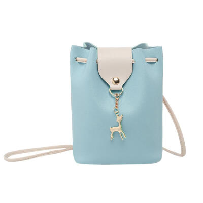 

Fashion Women Deer Pendant Shoulder Bags PU Leather Crossbody Bucket Bag