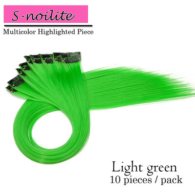 

Colored Party Highlights Straight Hair Clip Extensions Heat-Resistant Synthetic Hair Extensions in Multiple Colors