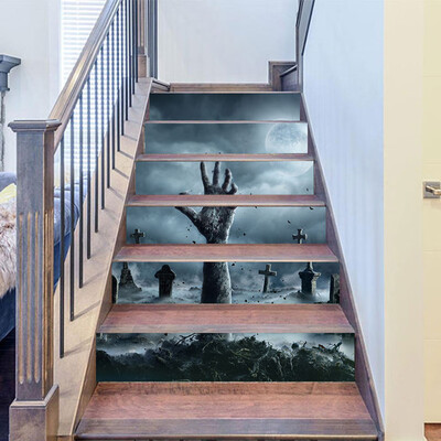 

〖Follure〗Halloween 3D Sticker Crow Tombstone Staircase Sticker Waterproof Wall Sticker