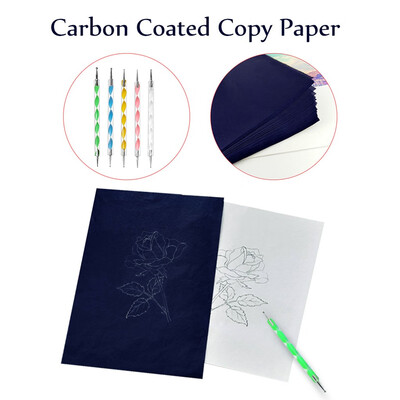 

〖Follure〗200 Carbon blue Transfer Tracing Drawings And 5 Ball Embossing Pens