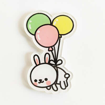

2PCS Cute Animals Panda Bear White Rabbit Acrylic Badge Children Pin Brooch