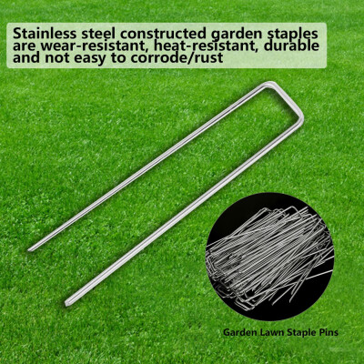 

100Pcs Stainless Steel Ground Garden Staple Pins Weed Barrier Fabric Stake Fixed Accessories Staple Pin Ground Staple