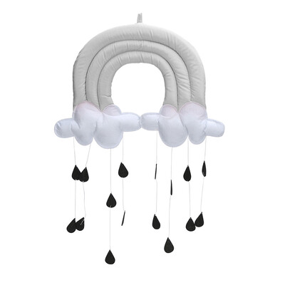 

Gobestart Tent Home Decoration Creative Clouds Raindrop Cloth Bedside Pendant Props Gray