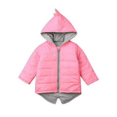 

Kids Baby Boys Girls Dinosaur Hooded Coat Jacket Winter Toddler Thick Outwear