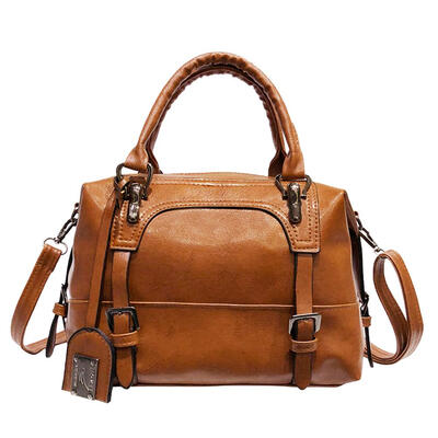 

Retro Leather Solid Color Shoulder Handbags Women Crossbody Top-handle Bags