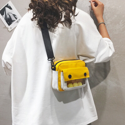 

Ins super fire net red small bag female 2019 cute cute girl canvas bag tide Korean version of the ocean shoulder shoulder Messenger bag