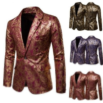 

Men&39s Formalwear Winter New Fashion Festival Host Slim Long Sleeve Single Button Suit