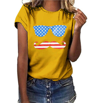

Starmoon Women Girls Plus Size Lips Print Shirt Short Sleeve T Shirt Blouse Tops