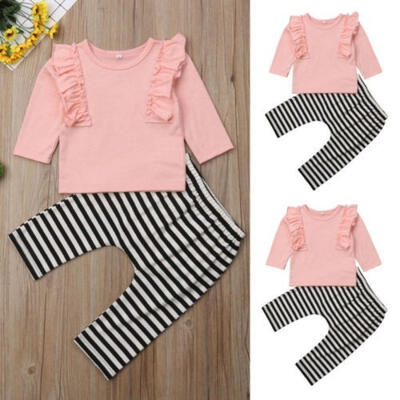 

2pcs Newborn Toddler Infant Baby Boy Girl Clothes T-shirt TopsPants Outfits Set