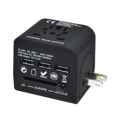 

World Travel Plug Adapter with 3 USB Charging Ports EU