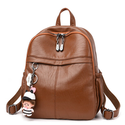 

Backpack 2019 new soft leather waterproof backpack