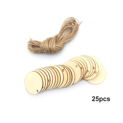 

DIY Round Wooden Hanging Tag with Natural Wood Chips for Wedding Decoration