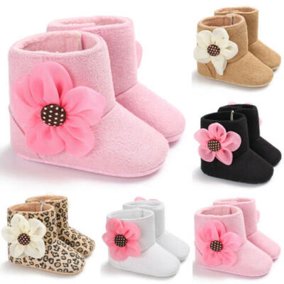 

Newborn Kids Baby Girls Autumn Winter Princess Prewalker Soft Soled Snow Boots