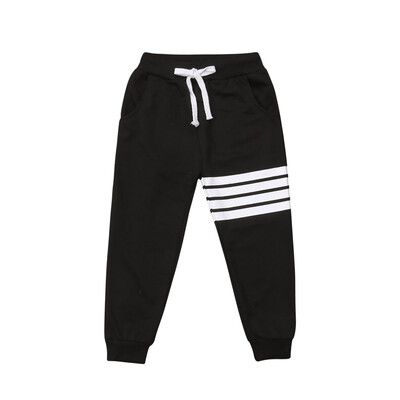 

KIDS BABY BOY GIRL STRIPE BOTTOMS CASUAL JOGGERS JOGGING SPORTS PANTS TROUSERS