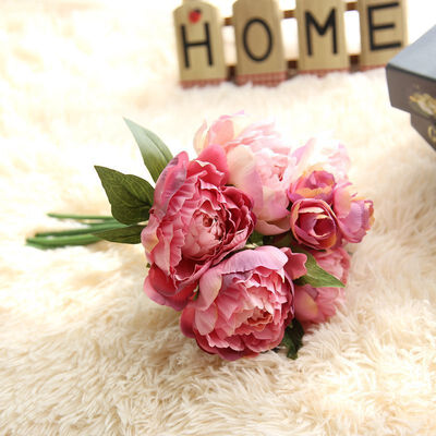 

Artificial Bouquet Fake Peony Flowers Plants 7 Colors Wedding Room Decoration