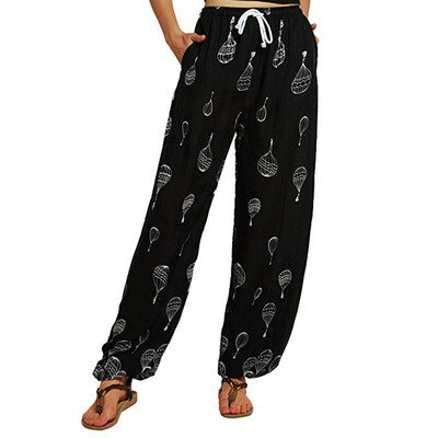 

Starmoon Womens Mid-Waist Casual Floral Print Boho Yoga Pants Harem Pants Jogger Pants