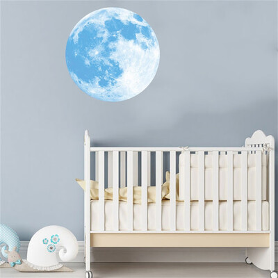 

〖Follure〗40cm 3D Large Moon Fluorescent Wall Sticker Removable Glow In The Dark Sticker