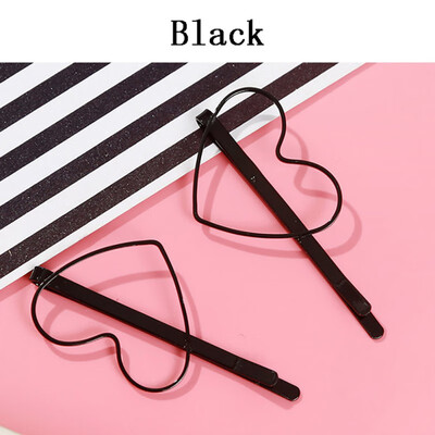 

Hair accessories pink girl heart hollow love heart heart hairpin folder bangs clip
