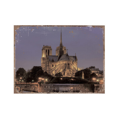 

Toponeto Vintage De Cathedral Paris France Rose Window Hanging Painting Wall Art