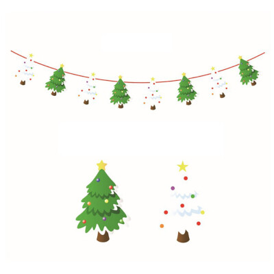 

〖Follure〗Christmas Party Tree Household Children Room Gift Decoration Supplies Flag