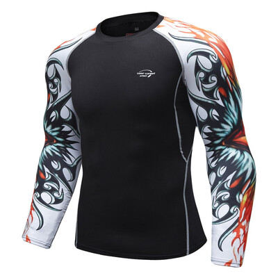 

Toponeto Mens Breathable Long Sleeve Yoga Fitness Print Sport Soft T-Shirt Top Blouse