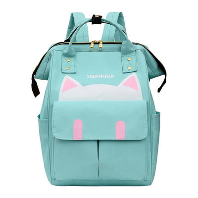 

Cute Cat Print Mommy Travel Backpacks Big Nylon Maternity Nappy Diaper Bags