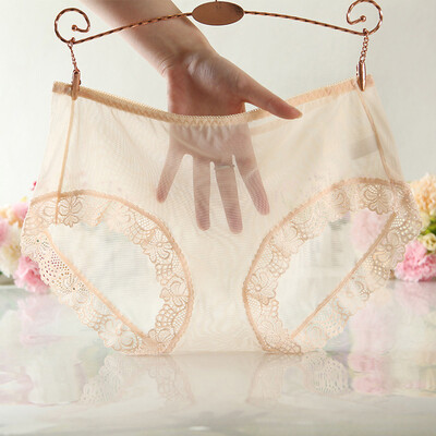 

Women Sexy Underpants Briefs Ultra-thin Mesh Lace Transparent Seamless Knickers