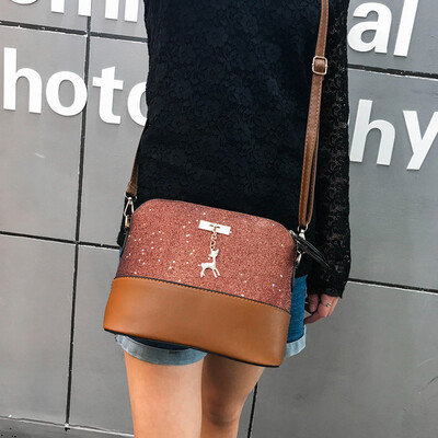 

bags for women 2019 Womens Leather Crossbody Bag Sequins Small Deer Shoulder Bags Messenger Bag schoudertas dames T10