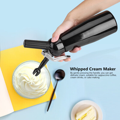 

Greensen Cream Whipper Whipped Cream Dispenser500mL Black Aluminum Whipped Dessert Cream Butter Dispenser Whipper Foam Maker