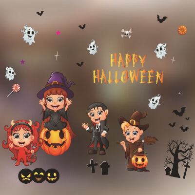 

Halloween Window Clings Decals Window Stickers Halloween Decorations Kit For Kids Rooms Bar Party Wall Sticker Home Decor