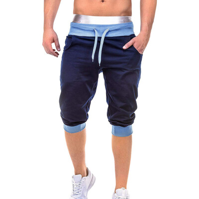 

Gobestart Men Summer Casual Elastic Joggings Sport Solid Baggy Pockets Short Pant