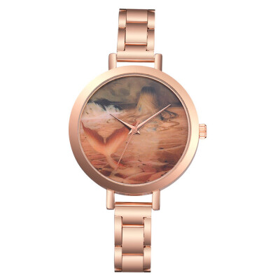 

Creative Women Watches Desert Pattern Dial Ladies Quartz Wristwatch Unique Alloy Strap Clock Simple Dress Zegarki Damskie