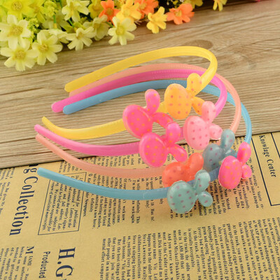 

Kids Plastic Hair Bands with Resin Rabbit Cabochons Mixed Color 112118mm