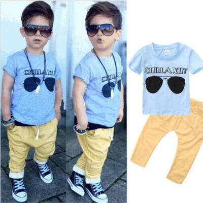 

2Pcs Toddler Infant Kids Baby Boys Summer Clothes T-shirt TopsPants Outfits Set