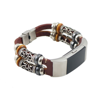 

〖Follure〗Replacement Leather Wristband Band Strap Bracelet For Fitbit Charge 2 BK
